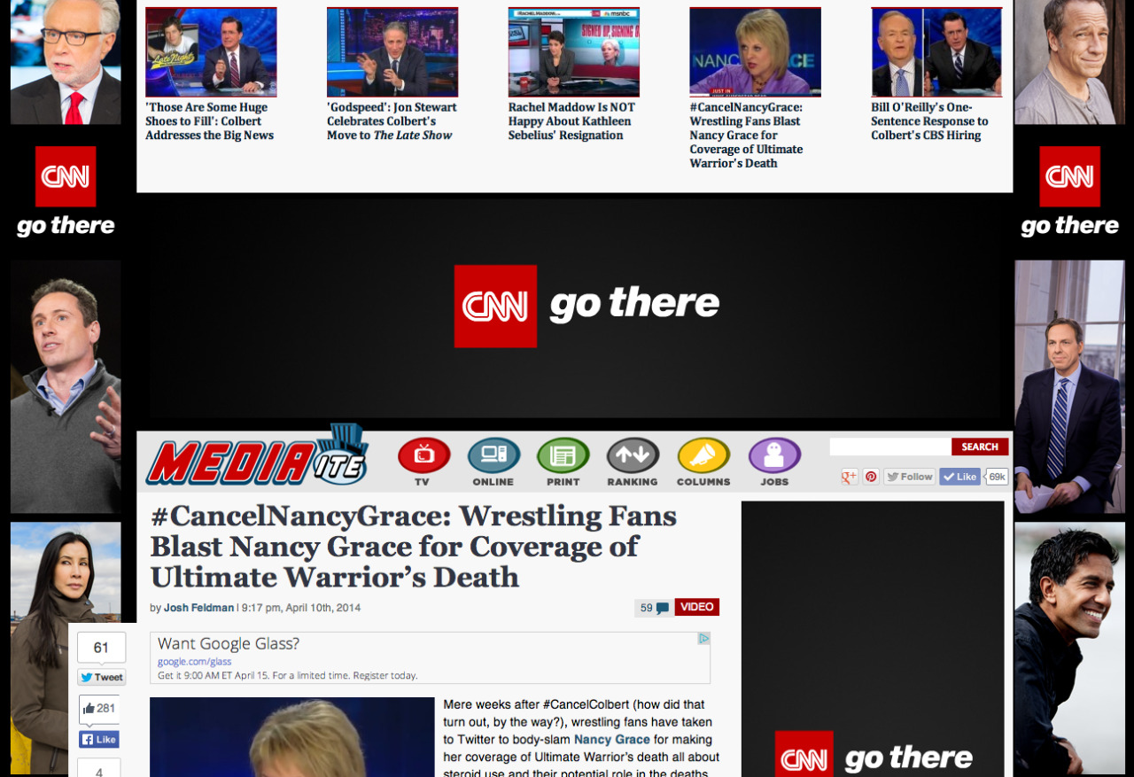 How to drown out negative coverage of a CNN personality: Surround it with like six ads.