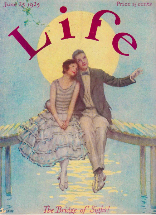 girl-o-matic: Life magazine, June, 1925 - cover illustration, The Bridge of Sighs!, by Warren Davis 