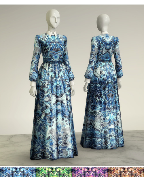 Bluelish Gown I & II (4 color)-무단수정 / 2차배포 절대 금지 DO NOT UPLOAD TO ANOTHER SITEDO NOT Re-color, R