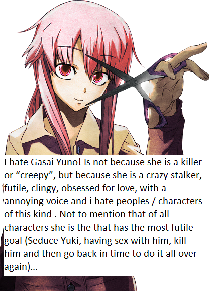 Gasai Yuno, Characters
