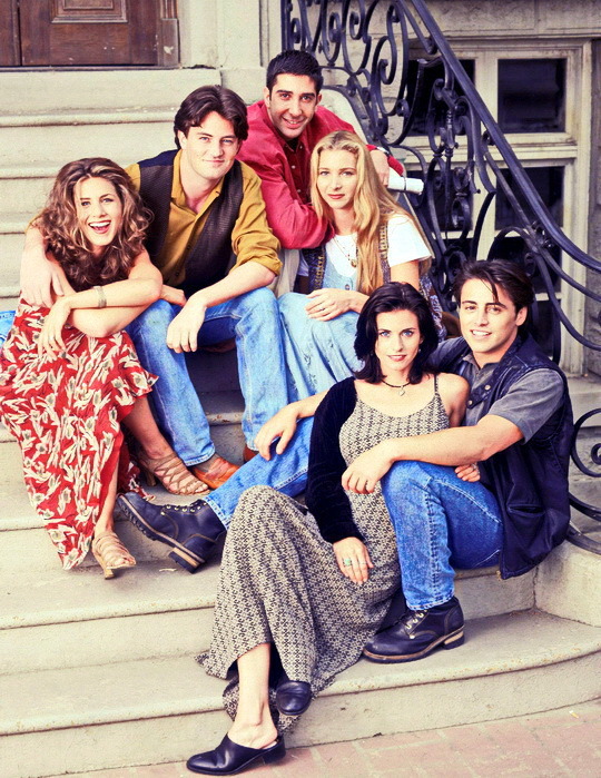 frie-nds:
“ Six young actors gathered on a Hollywood soundstage on May 4, 1994. The six eyed each other warily, made small talk, shared smokes outside the stage door and reveled in the good fortune of being chosen for the pilot for a new series...