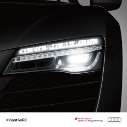audiusa:  Know exactly what’s staring you down. Visit audi.us/wantanr8 on your desktop to edit a video for a chance to drive an R8.