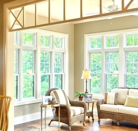 An Illustration Of A Sizable Farmhouse Sunroom Design