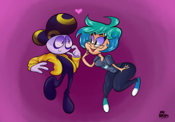 deceasedroachesart:  Commission for my friend!Her and Panpizza are cute together.