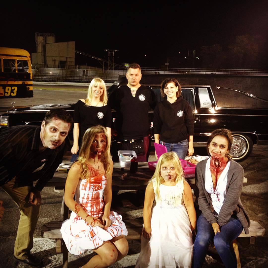 The Devil’s Attic invades Sportsdrome speedway and WDRB with KILLER zombies #devilsattic