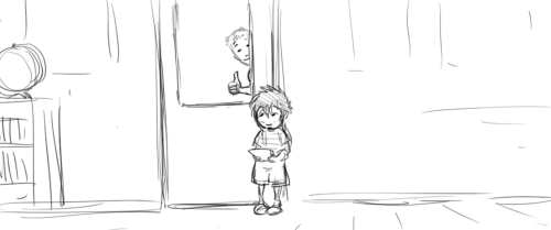 Little Hiro and Tadashi in the deleted alternate opening