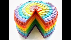 food-porn-diary:  These rainbow cakes