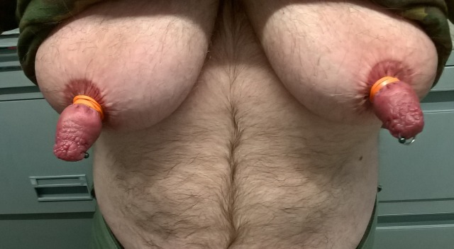 Pumped, engorged and tied off... want them this big all the time!