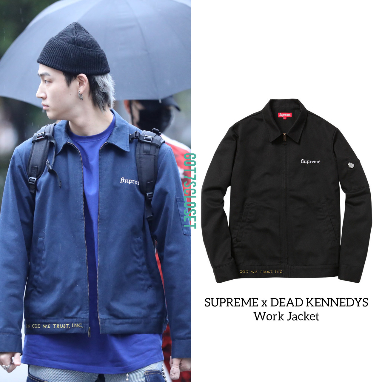 GOT7's Closet — [180604] Jaebum wearing SUPREME - Overdyed Ribbed