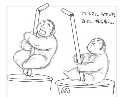 gaymanga:  ebith1969:  もしも3Dプリンターがあったなら  OMG. Adorable sketches for 3D printable Seizoh Ebisubashi (戎橋政造) drinking straw figurines!