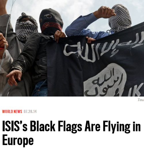 thinksquad:  “Death to the Jews” chanted the crowd waving the black flags of the Islamic State, or I