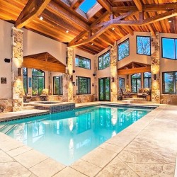 kiehnco:  greedglitznglory:  Incredible cottage inspired indoor pool.  real estate