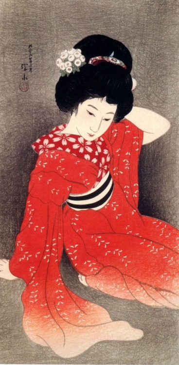 scentofblackart:Ito Shinsui 伊東深水 (1898-1972), Young Lady, 1917