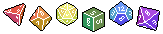 lgbtqaesthetic:  dungeonfemme:  I made some tiny pixel polyhedral die pride banners