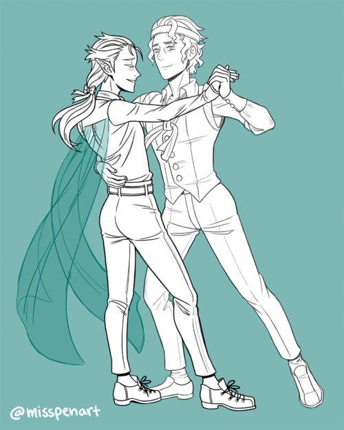 Messy sketch of 2 dancing Kings. &lt;3