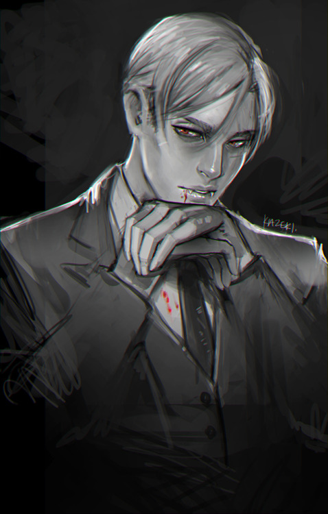 watermelonwings:  Vampire Hunter AU Erwin+Levi for Halloween :D 