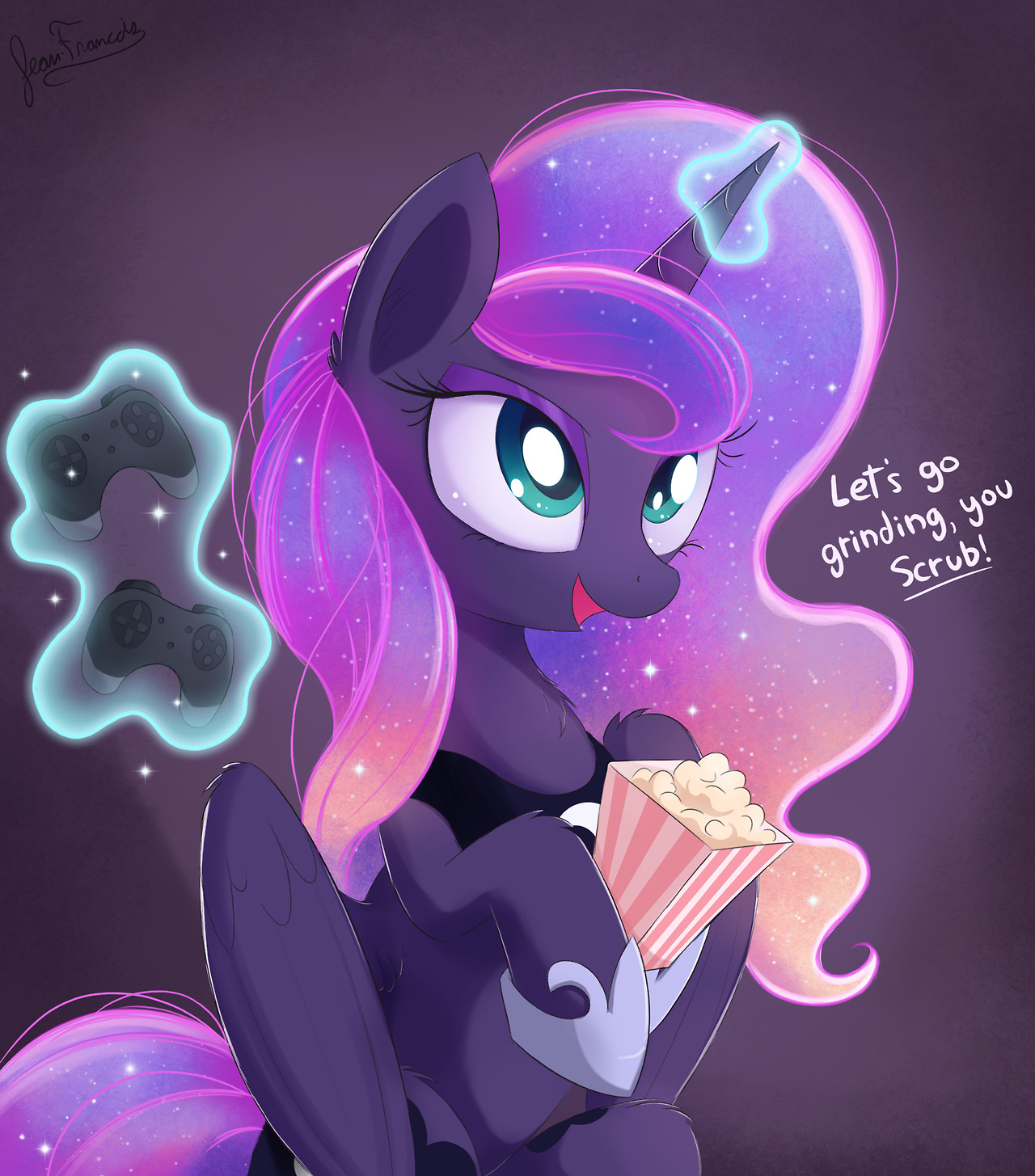bugplayer:  What kind of games do you think Luna would play?I totally imagine her