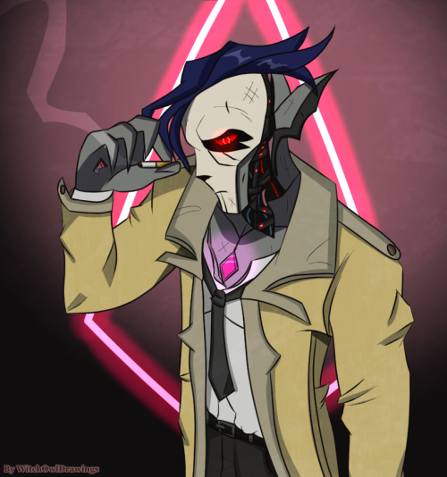 witchowldrawings:Hordak as Nick Valentine! For those of you unfamiliar with Fallout, Nick is a Synth