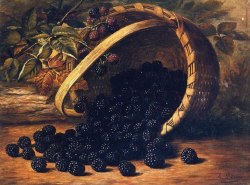 enchanted-garden: ~ Blackberries in a basket, by August Laux (1847-1921)  