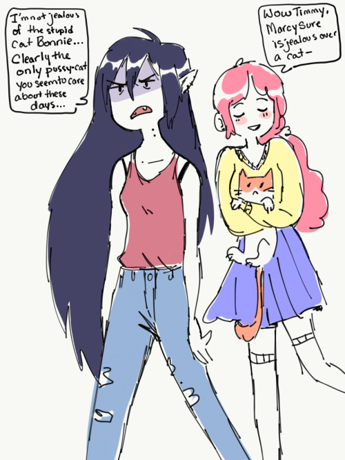 childofsquid: AU where Marceline buys Bonnie a pet kitten to keep her company for when she’s g