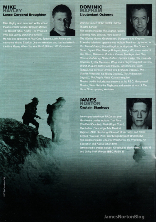 jamesnortonblog:James Norton in Journey’s End, 2011From the theatre programme in my collection