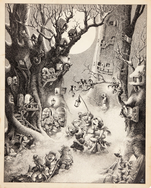 Christmas Carolers (1938). By Disney artist, Hank Porter. An amazing drawing really. 