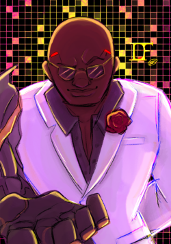 bluebloodtanuki-bbt:Yo, I’m seeing a disturbing lack of Doomfist fan art. Come on people, we gotta support our man! He got all dressed up and everything!!!