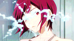 donalducks:  Free! - Parallels EP10/12↳ Rin getting his breath taken away at Haru’s sight   