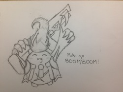 acouplepiecesofmyart:  Riki go Boom Boom!