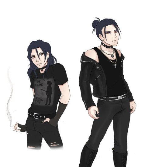 I wanted to draw goth felix for self-indulgent reasons and it turned into a high school AU lol