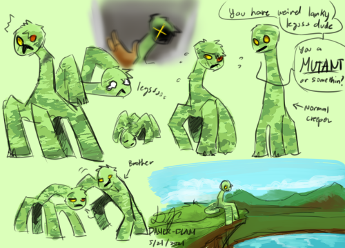I always see green Creepers drawings. I don't think that Creeper is green.  I think that it is white/gray with lot of moss on it (Image from Fandom) :  r/Minecraft