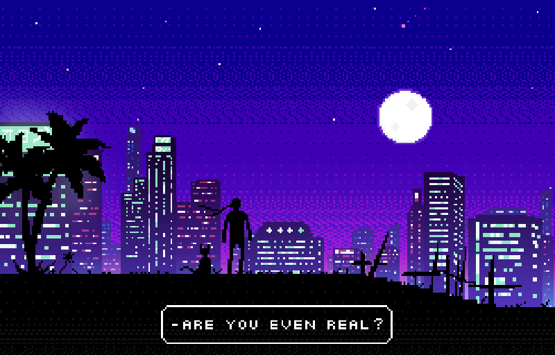 pixel art, cyberpunk, & vintage anime