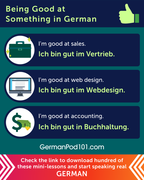 How to say you’re good at something in #German?  PS: Learn German with the best FREE online re