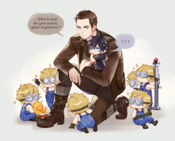 Juvenile-Reactor:  Baby Prompto Minions!! Chocoboooo!! Noct: All Cor: No, Pick