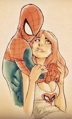 comicsforever:  Spider-Man &amp; Mary Jane // artwork by Humberto Ramos (2016)