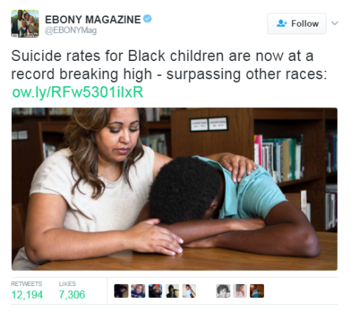 staceham0313: the-real-eye-to-see: Suicide definitely affects the black community whether you agre