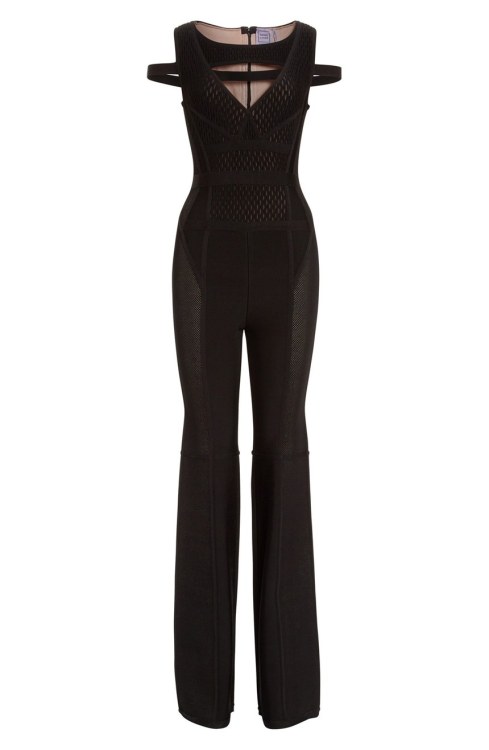 Herve Leger &lsquo;Natalie&rsquo; Cutout Mesh Jumpsuit | Nordstromshop.nordstrom.com/