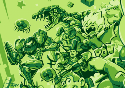 Nintendo Game Boy commission for Dave Shevlin on twitter, whom lovingly picked each character (just 