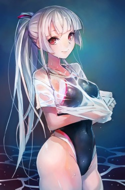 akira-europe:  see through shirt lift swimsuits