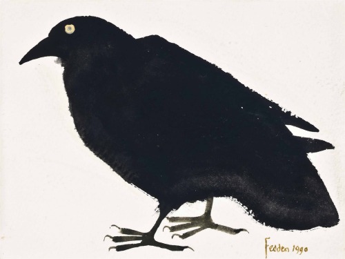 birdsong217:Mary Fedden (English, 1915-2012)Crow, 1990. Gouache.