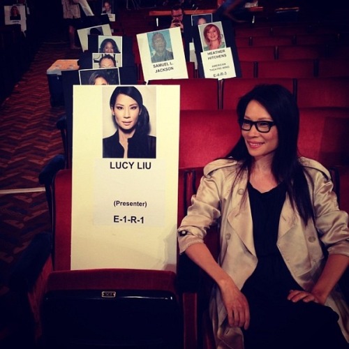 elementarystan: @LucyLiu  #tonyawards can’t believe I hv to sit next to this bitch