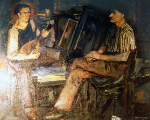 Banjo Player   -   Kees Verwey Dutch,1900-1995Oil on canvas, 160 x 200 cm (63 x 78 3/4in.)