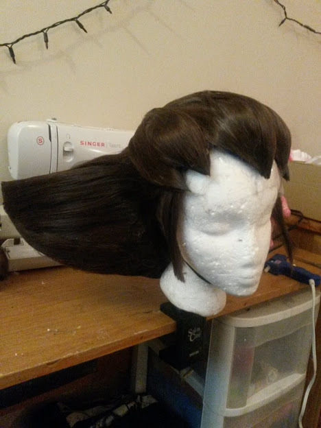 Tron Bonne wig commission! Bas wig is a Delilah from Arda Wigs in Dark Brown!