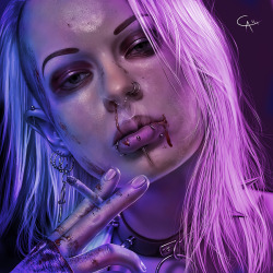 c0ry-c0nvoluted:  A portrait of the punk goddess Triz Taess. -cc sestra_by_azzopardi666 