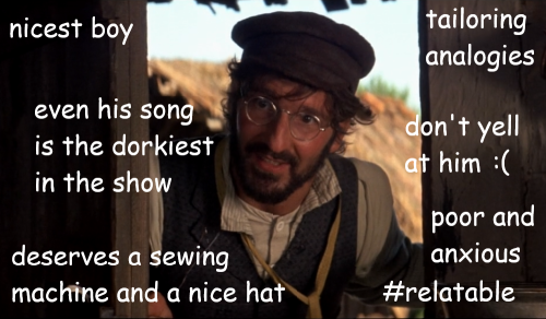 rubecso:Rewatched Fiddler on the Roof tonight and decided to meme on the three love interests.