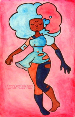 if-every-pork-chop-were-perfect:  i kinda want to never draw garnet any other way ever again?? done w/ watercolors 