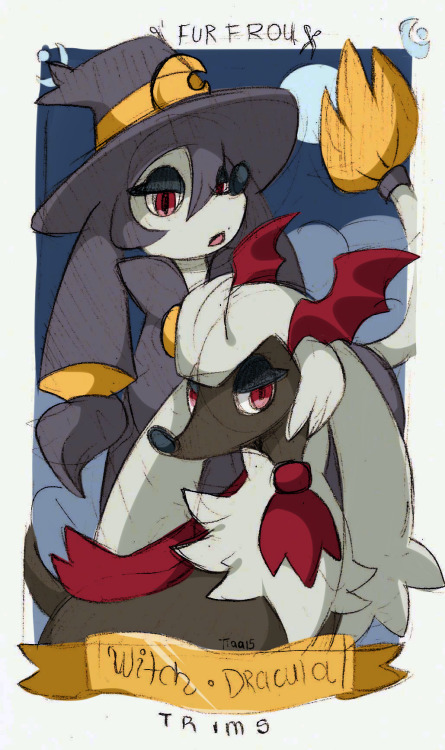 Happy Halloween ! Spoopy themed furfrou trims~Couldn’t properly render it, but the sketchy loo