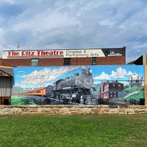 July 25, 2021. “Hinton Train Station Mural”. #trains #amtrack #amtraktrain #newriver #hintonwv #summ