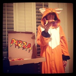 Saturday Night Pizza Party And Indiana Jones Marathon. #Imafox #Thanksfortheonesie