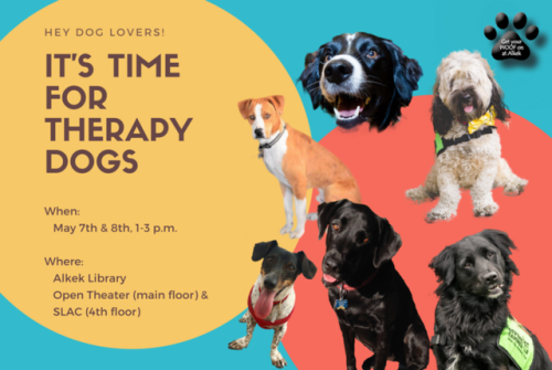 alkeklibrary - Therapy Dogs are here at Alkek today from 1-3...